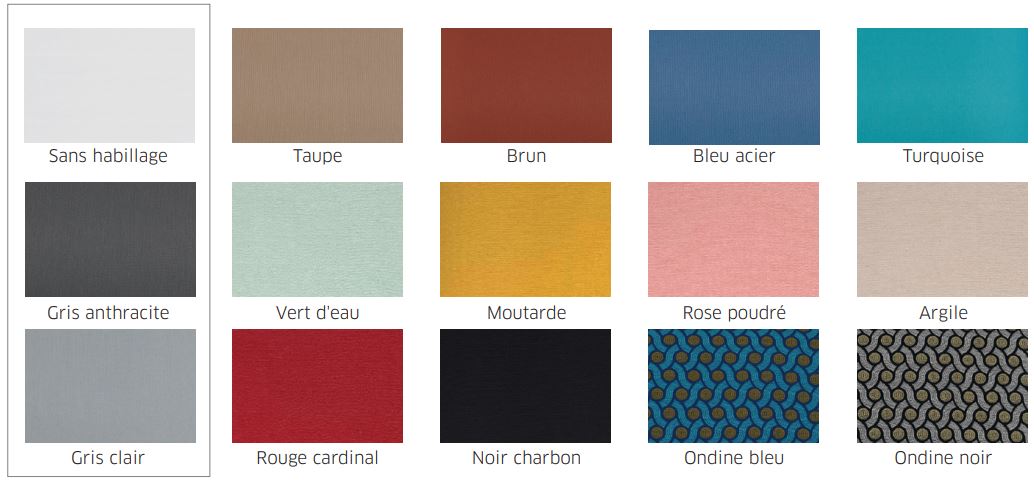 Nuancier des habillages textiles